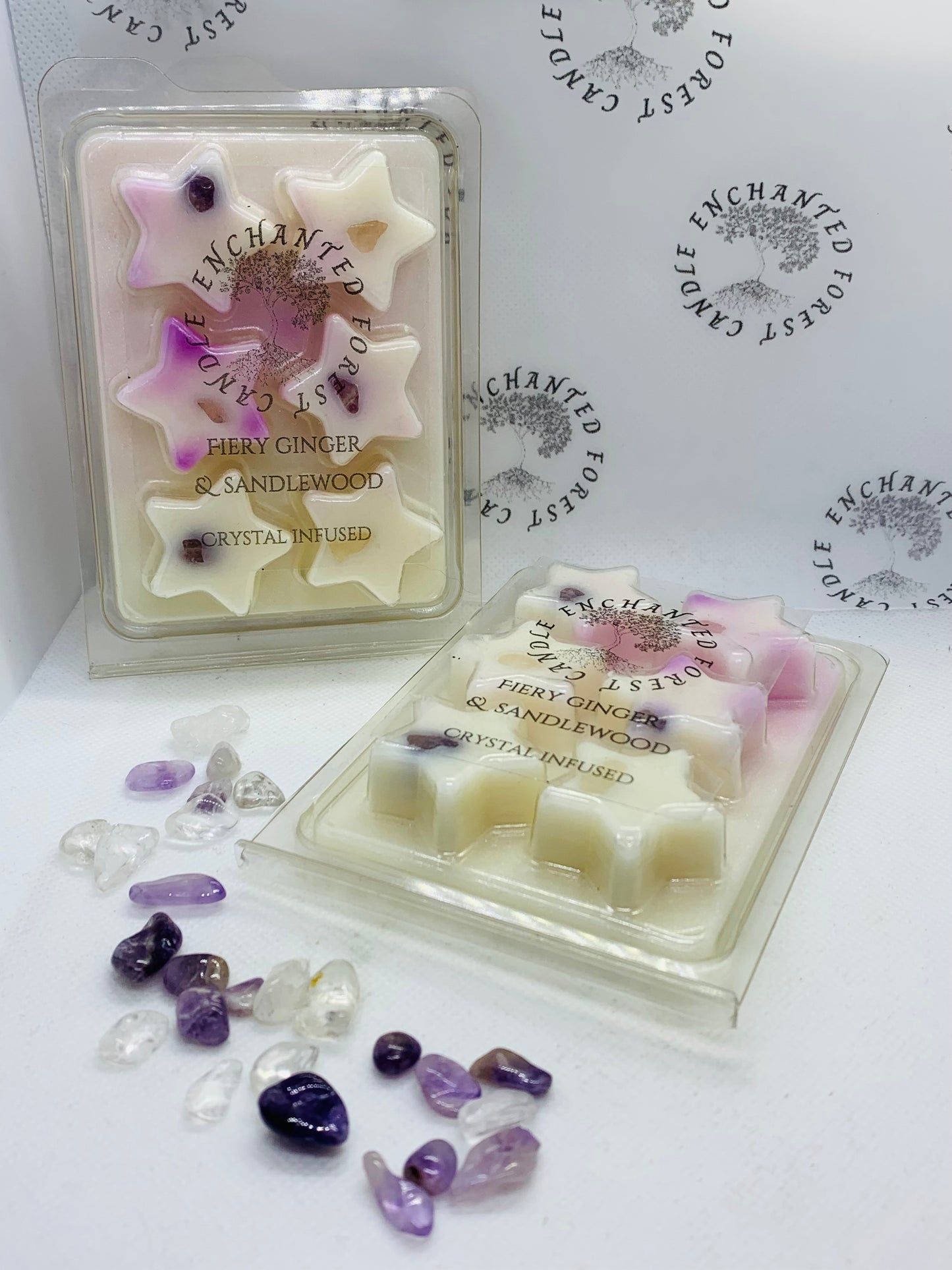 Fiery ginger & Sandlewood crystal infused star melt