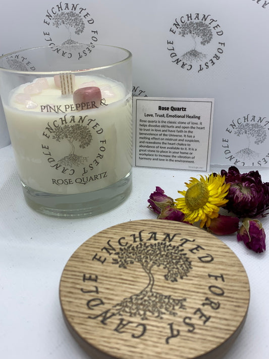 LOVE  Crystal infused candle